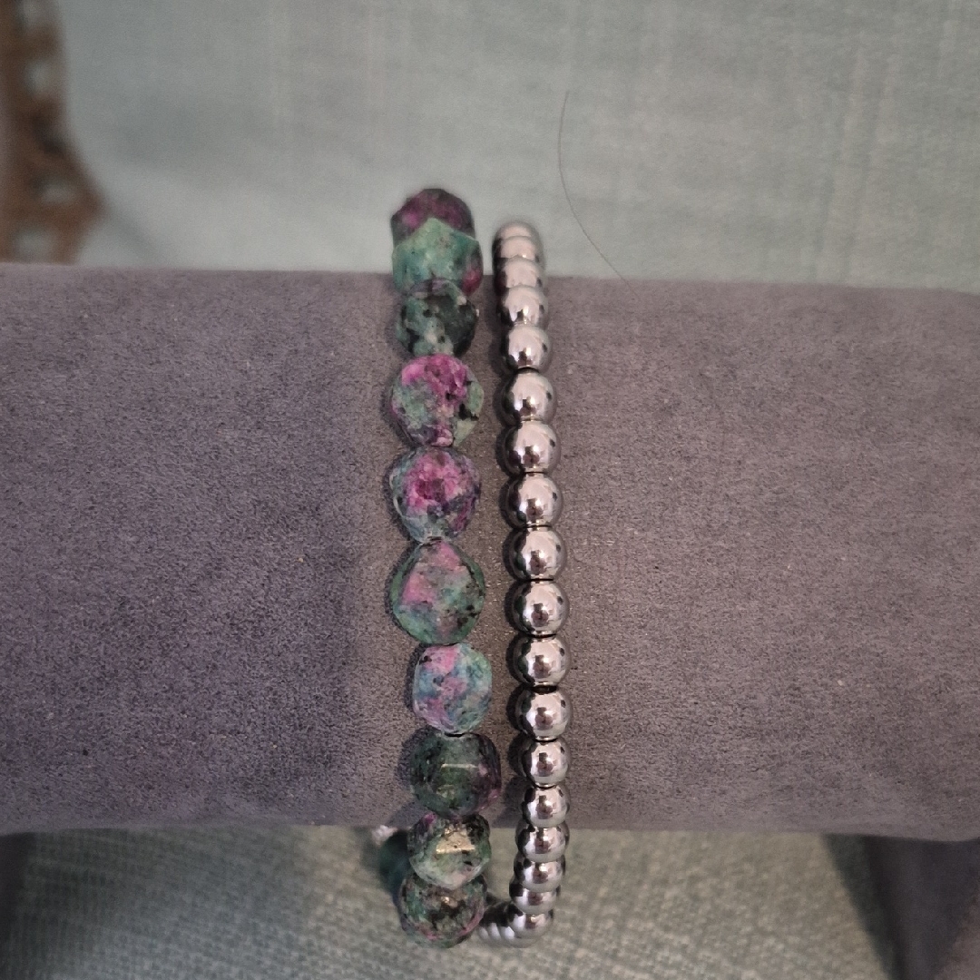 Zosite & Steel Braclets 7 1/2